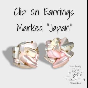 Vintage Mother of Pearl Shell Clip on Earrings